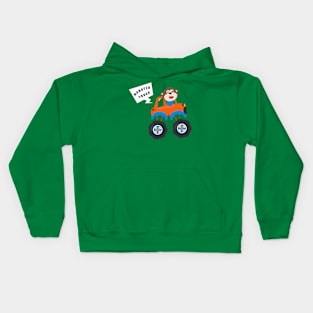 illustration of monster truck with cartoon style. Kids Hoodie